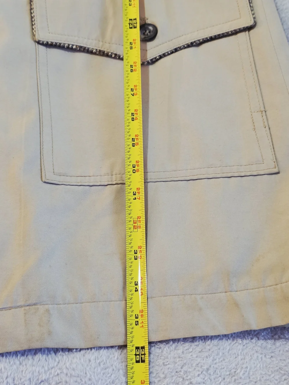 Grais Vintage Tan Car Coat Tweed Trim 46L USA Made